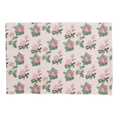 Pink Roses Floral Shabby Chic Cottage core  Pillow Case
