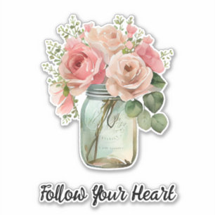 Pink Roses Floral Sticker