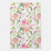 Luxury Kitchen Towels - Pink Rose & Chains Towel | Zazzle