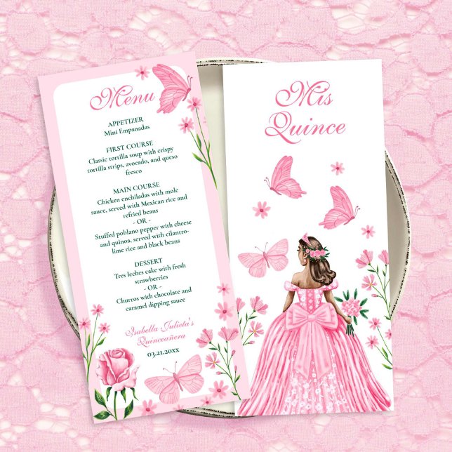 Pink Roses, Florals and Butterflies Quinceañera  (Pink Roses, Florals and Butterflies Quinceañera)