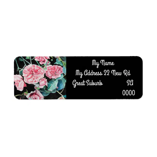 Pink Roses Address Labels Pink Roses flower floral Return Address Labels | Zazzle