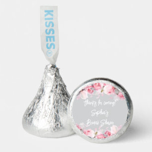 Pink Roses Flowers Floral Gray Shower Favors