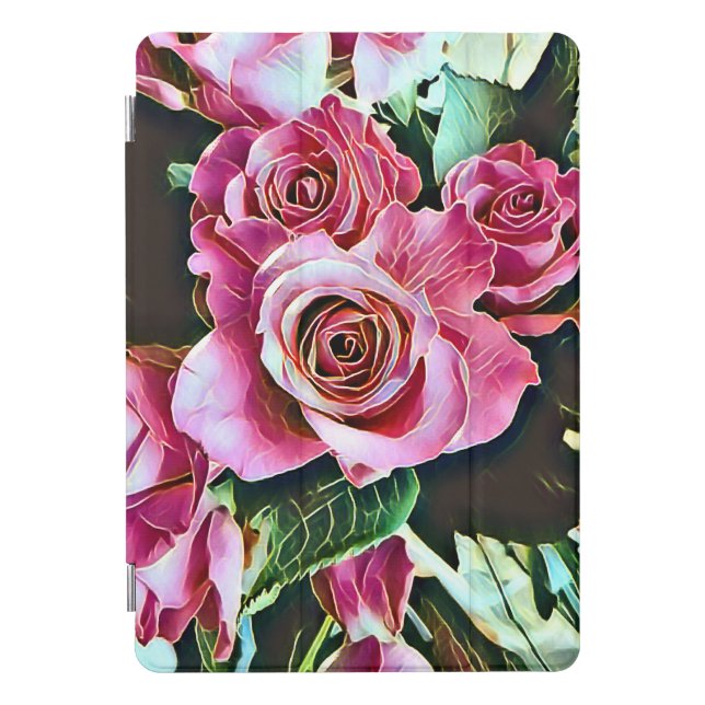 PINK ROSES FLOWERS iPad PRO COVER (Front)