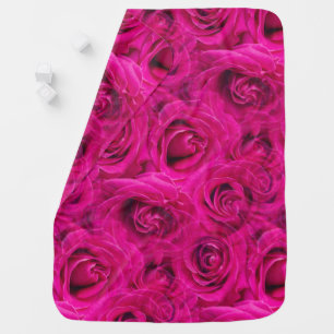 PINK ROSES FLOWERS PATTERN BABY BLANKET