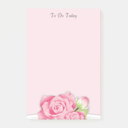 Pink Roses   Flowers To Do List Post_it Notes