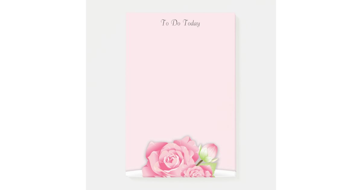 Pink Roses Flowers To Do List Post It Notes Zazzle Com