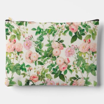 Pink Roses Garden Accessory Pouch by InovArtS at Zazzle