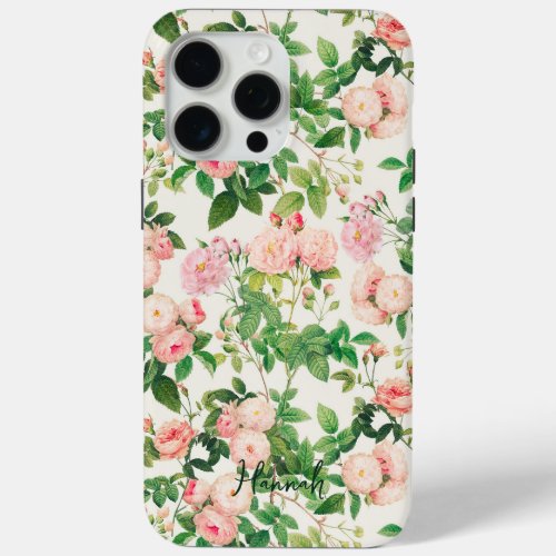 Pink Roses Garden iPhone 15 Pro Max Case