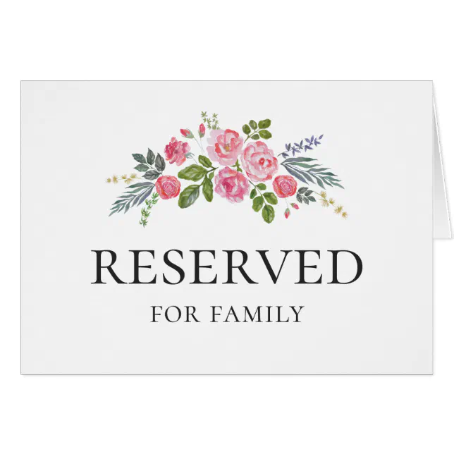 Pink roses. Garden flowers. Wedding reserved sign | Zazzle