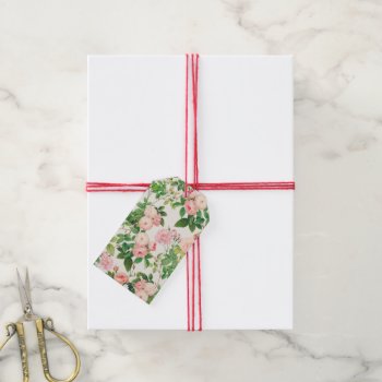 Pink Roses Garden Gift Tags by InovArtS at Zazzle