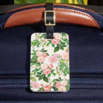Pink Roses Garden Luggage Tag by InovArtS at Zazzle