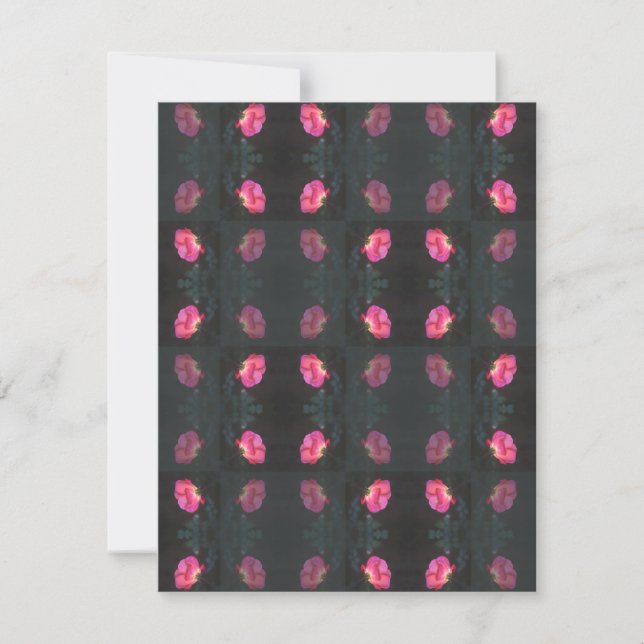 Pink Roses Garden Note Card (Front)