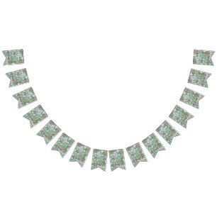 Pink Roses Garden Spring Wedding Bunting Flags