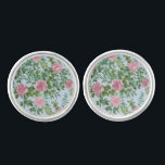 Pink Roses Garden Spring Wedding Cufflinks<br><div class="desc">Beautiful garden wedding rose vines in elegant and graceful soft pink.  Perfect for a spring wedding with beautiful and pretty artwork for your bridal shower or event.</div>