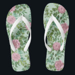 Pink Roses Garden Spring Wedding Flip Flops<br><div class="desc">Beautiful garden wedding rose vines in elegant and graceful soft pink.  Perfect for a spring wedding with beautiful and pretty artwork for your bridal shower or event.</div>