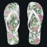 Pink Roses Garden Spring Wedding Flip Flops<br><div class="desc">Beautiful garden wedding rose vines in elegant and graceful soft pink.  Perfect for a spring wedding with beautiful and pretty artwork for your bridal shower or event.</div>