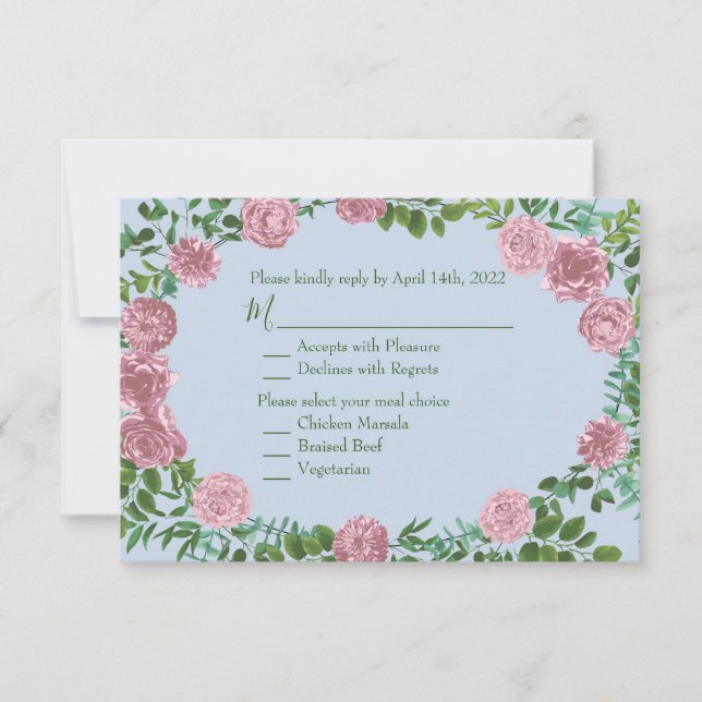 Pink Roses Garden Spring Wedding Invitation (Front)