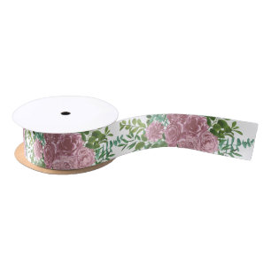 Pink Roses Garden Spring Wedding Satin Ribbon