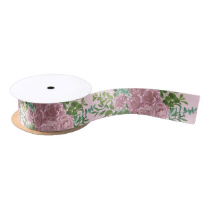 Pink Roses Garden Spring Wedding Satin Ribbon