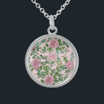 Pink Roses Garden Spring Wedding Sterling Silver Necklace<br><div class="desc">Beautiful garden wedding rose vines in elegant and graceful soft pink.  Perfect for a spring wedding with beautiful and pretty artwork for your bridal shower or event.</div>