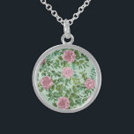 Pink Roses Garden Spring Wedding Sterling Silver Necklace<br><div class="desc">Beautiful garden wedding rose vines in elegant and graceful soft pink.  Perfect for a spring wedding with beautiful and pretty artwork for your bridal shower or event.</div>