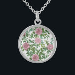 Pink Roses Garden Spring Wedding Sterling Silver Necklace<br><div class="desc">Beautiful garden wedding rose vines in elegant and graceful soft pink.  Perfect for a spring wedding with beautiful and pretty artwork for your bridal shower or event.</div>