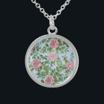Pink Roses Garden Spring Wedding Sterling Silver Necklace<br><div class="desc">Beautiful garden wedding rose vines in elegant and graceful soft pink.  Perfect for a spring wedding with beautiful and pretty artwork for your bridal shower or event.</div>