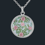 Pink Roses Garden Spring Wedding Sterling Silver Necklace<br><div class="desc">Beautiful garden wedding rose vines in elegant and graceful soft pink.  Perfect for a spring wedding with beautiful and pretty artwork for your bridal shower or event.</div>