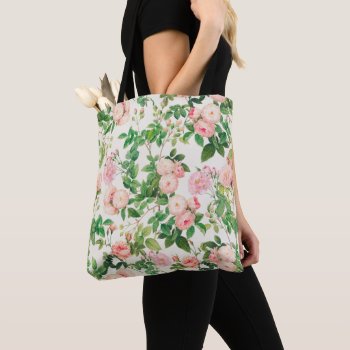 Pink Roses Garden Tote Bag by InovArtS at Zazzle