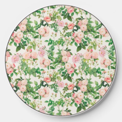 Pink Roses Garden Wireless Charger