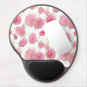 Pink roses gel mouse pad
