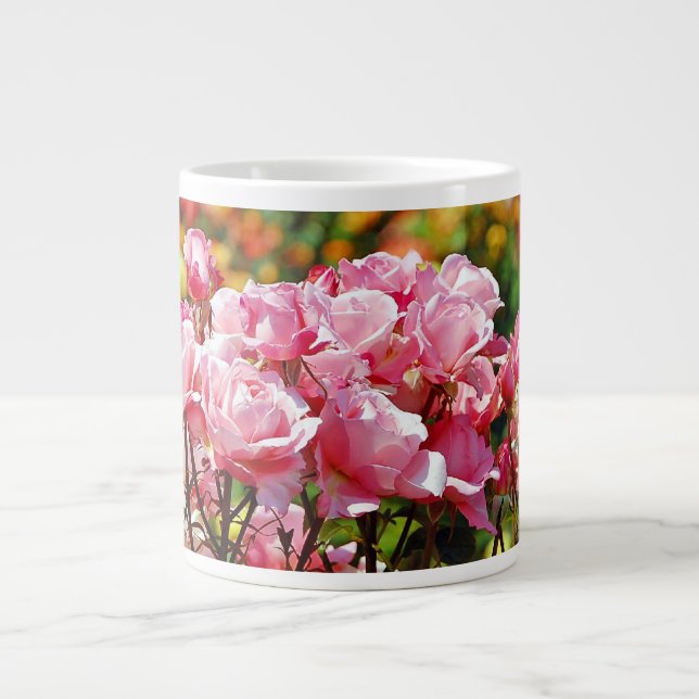 Pink roses giant coffee mug (Front)