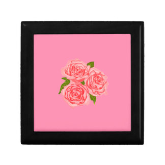 Pink roses gift box