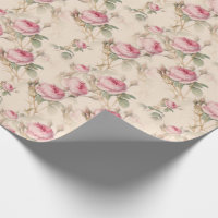 Pink Roses Gift Wrapping Paper Floral