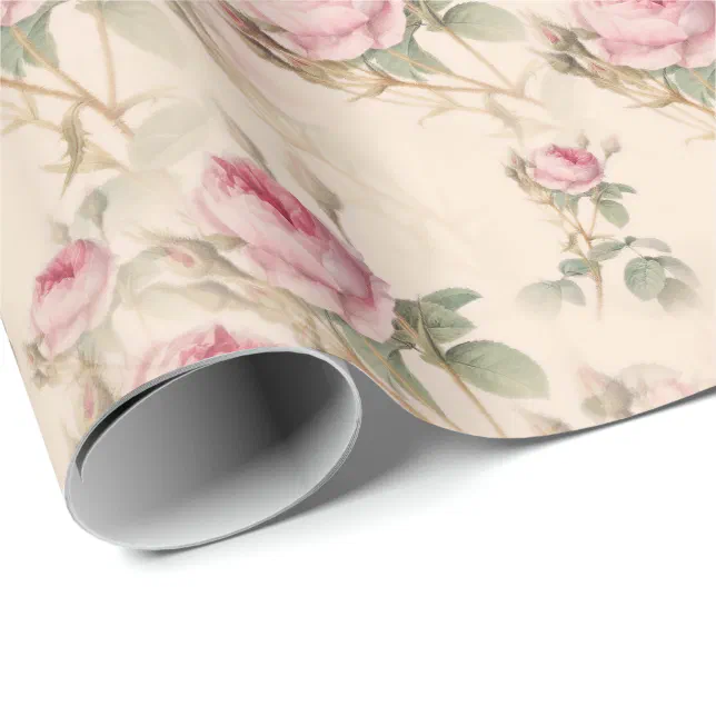 Pink Roses Gift Wrapping Paper Floral Zazzle
