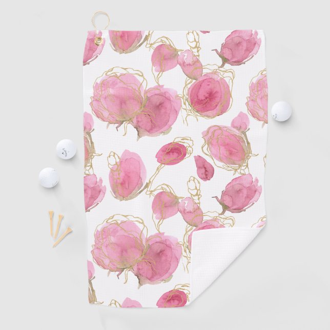 Pink roses golf towel (InSitu)