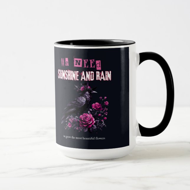 Pink Roses Gothic Mug (Right)