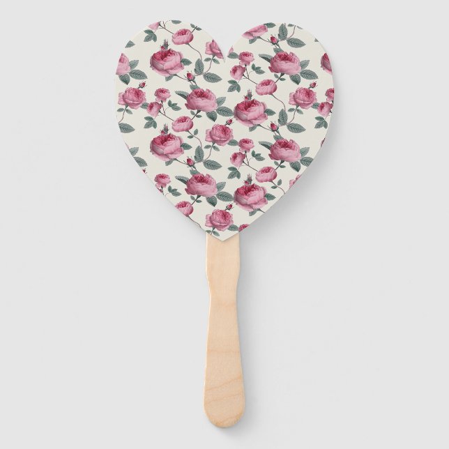Pink Roses Hand Fan (Front)