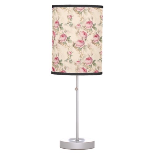 Pink Roses Home Decor Table Lamp Floral