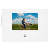 Pink Roses i a Basket, elegant Anniversary Card (Back Horizontal)