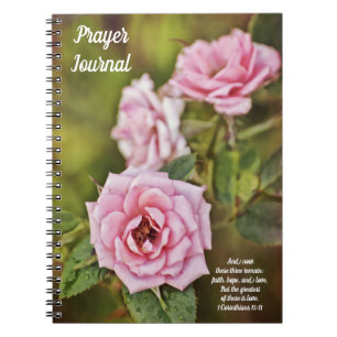 Pink Roses in a Garden Prayer Journal
