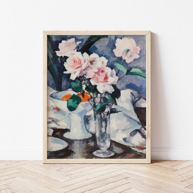 Pink Roses in a Glass Vase | Samuel John Peploe Poster (Creator Uploaded)