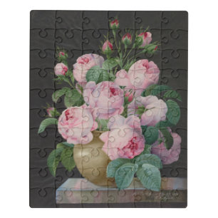Pink Roses in a Vase – Pierre Joseph Redouté Jigsaw Puzzle