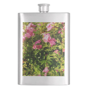 Pink Roses in bloom Flask