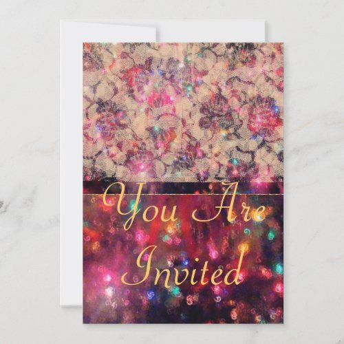 Pretty Pink Lace Roses Personalized Invites