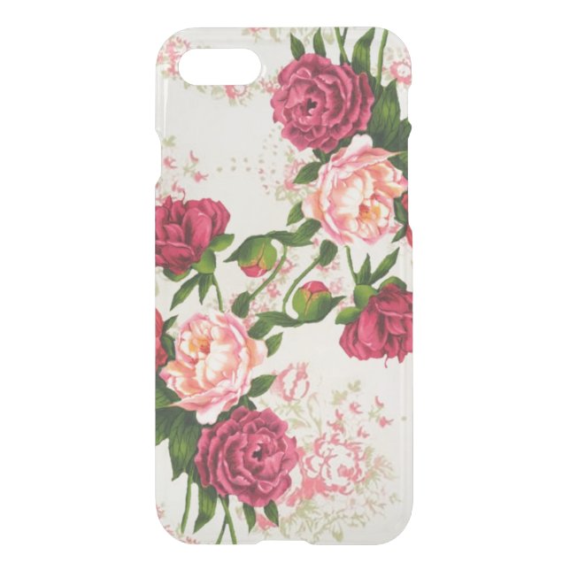 Pink Roses iPhone 7 Clearly™ Deflector Case (Back)