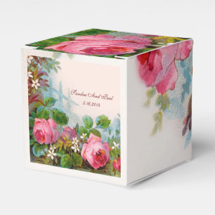 PINK ROSES ,JASMINES WEDDING GEM MONOGRAM FAVOR BOXES