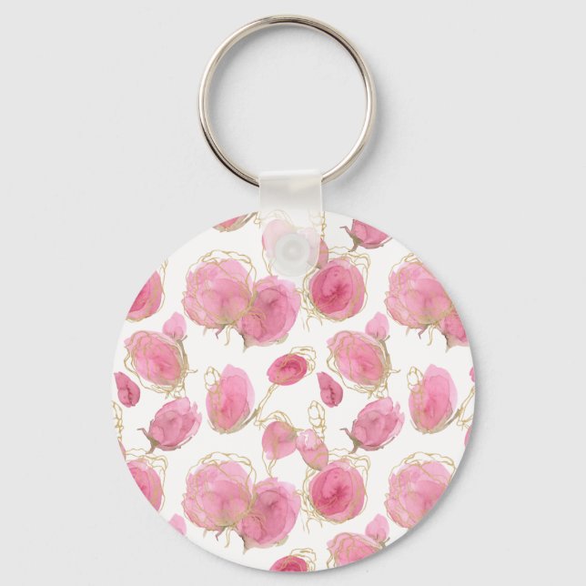 Pink roses keychain (Front)