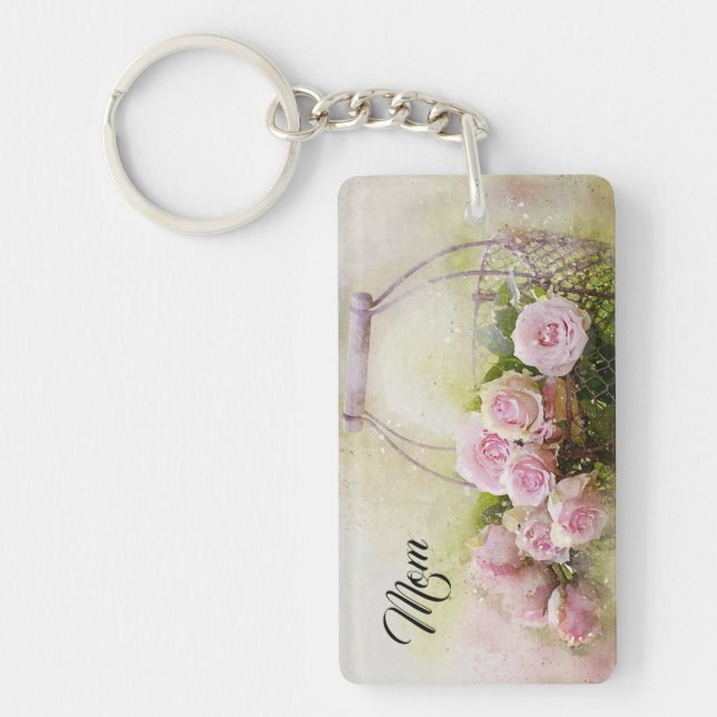 Pink Roses Keychain (Front)