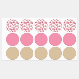 Pink roses kids' labels